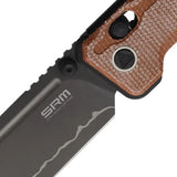 SRM Knives Rubik Ambi Lock Blk Orange - Ambidextrous Locking Knife With Laminated 140Cr Steel Blade by SRM Knives