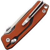 SRM Knives Rubik 7228 Orange - 2.75 Inch Satin D2 Blade With Orange Black G10 Handle And Pocket Clip by SRM Knives
