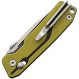 SRM Knives Rubik 7228 Yellow - 2.75in Satin D2 Blade, Black and Yellow G10 Handle, Pocket Clip by SRM Knives