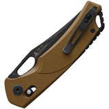 SRM Knives 9201 Ambi Lock 9201-GW - Ambidextrous Lock, D2 Stonewash Blade, Brown G10 Handle by SRM Knives