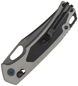 SRM Knives Retriever Ambi Lock - Gray Aluminum Handle With Black G10 Inlay And 3.5 Inch Black Clip Point Blade by SRM Knives