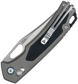 SRM Knives Retriever Ambi Lock Gray Knife - Ambidextrous Lock, Bead Blast Clip Point Blade by SRM Knives