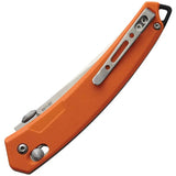 SRM Knives Ambi Lock 9211 GJ Orange G10 Handle 8Cr13MoV Satin Tanto Knife - Ambidextrous Thumb Disk Pocket Clip by SRM Knives