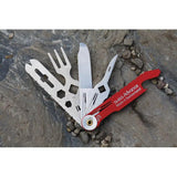 Swiss Advance CRONO N5 Multi Tool - Red Stainless Handle 9In1 Tools Bottle Opener Hex Driver Ruler Cheese Knife Fork by Swiss Advance