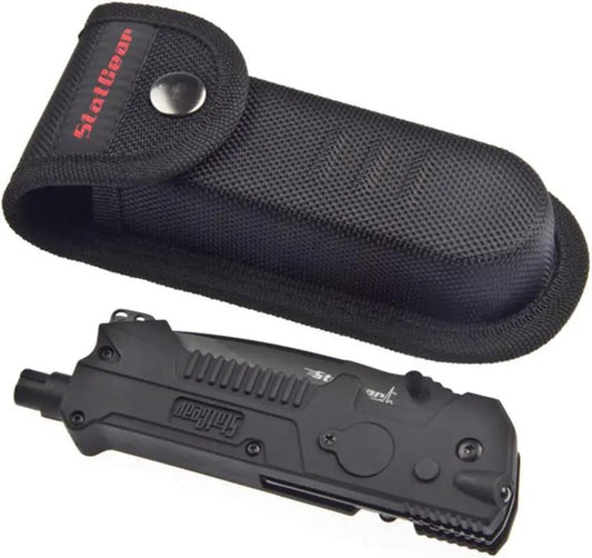 StatGear T3 Tactical Rescue Tool 48339 - EMS Auto Rescue Tool With Dual Blade And Seat Belt Cutter And 5 Lumen LED by StatGear