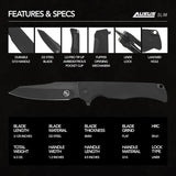 StatGear Ausus-Slim Linerlock - Slim EDC Knife With D2 Tool Steel Blade And Black G10 Handle by StatGear