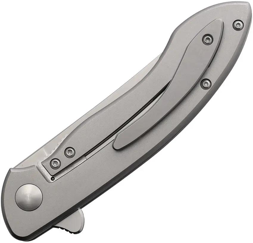 Studio Blade Rambler Framelock - Elmax Steel Blade, Gray Titanium Handle, Extended Tang, Pocket Clip by Studio Blade