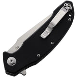SacTapBang EDC Linerlock Knife - D2 Tool Steel Satin Tanto Blade, Black G10 Handle, Extended Tang, Pocket Clip by SacTapBang EDC