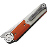 Stedemon NOC DG23 Linerlock - 3.5 Inch 440C Tanto Blade Orange White G10 Handle Extended Tang by Stedemon