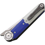 Stedemon NOC DG23 Linerlock - Blue White G10 Handle, 440C Tanto Blade, Extended Tang Pocket Clip by Stedemon