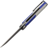 Stedemon NOC DG23 Linerlock - Blue White G10 Handle, 440C Tanto Blade, Extended Tang Pocket Clip by Stedemon