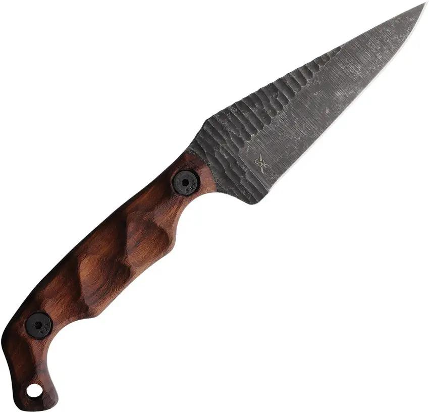 Stroup Knives Bravo 5 Rosewood B5-W - Full Tang Knife With Sculpted Rosewood Handle And 1095HC Blade by Stroup Knives
