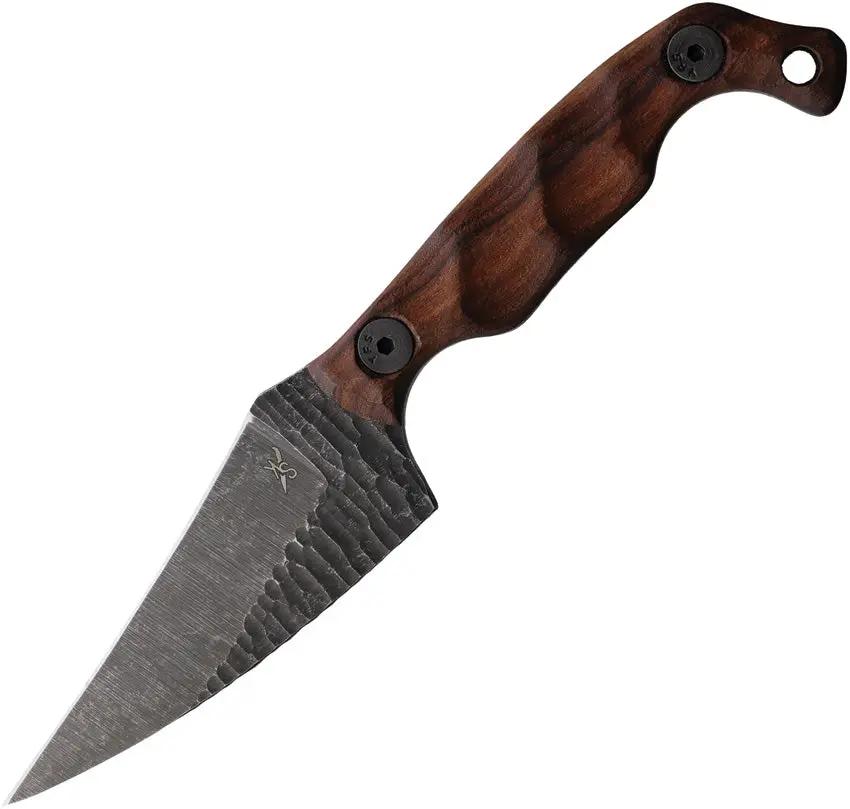 Stroup Knives Mini Mod 2 Rosewood - Full Tang 3-Inch Acid-Washed 1095HC Blade Compact EDC Knife by Stroup Knives