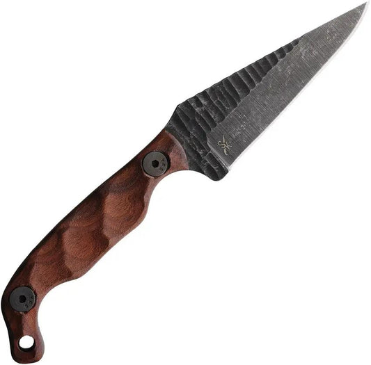 Stroup Knives Mini Fixed Blade Rosewood MINI-W - Rosewood Handle Full Tang 3in 1095HC Blade by Stroup Knives