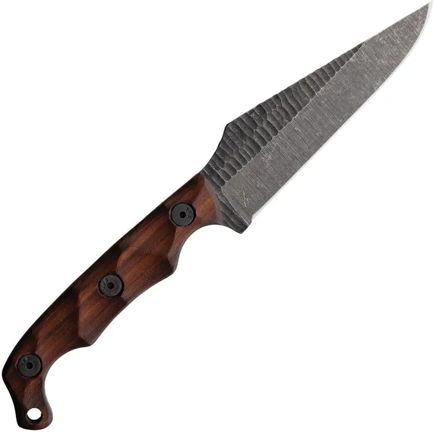 Stroup Knives TU2 Fixed Blade Rosewood - Full Tang 1095HC Rock Tumbled Blade and Kydex Sheath by Stroup Knives
