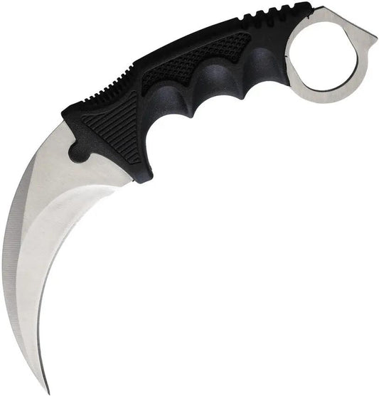 S-TEC Karambit Fixed Blade T222002SL Satin Blade Ergonomic Black Handle for EDC Self Defense by S-TEC
