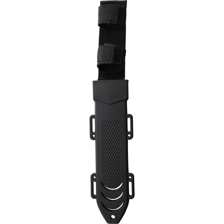 S-TEC Bowie Knife Black Stainless Blade Textured Rubber Handle with Sheath for Outdoor Survivalists by S-TEC