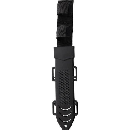 S-TEC Bowie Knife Black Stainless Blade Textured Rubber Handle with Sheath for Outdoor Survivalists by S-TEC