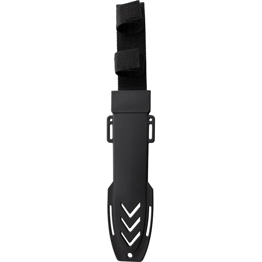 S-TEC Rugged Fixed Blade Knife Sawback 7.5in Blade With Black ABS Handle Belt Sheath Included For Outdoor Enthusiasts by S-TEC