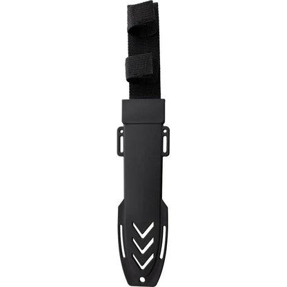 S-TEC Rugged Fixed Blade Knife Sawback 7.5in Blade With Black ABS Handle Belt Sheath Included For Outdoor Enthusiasts by S-TEC