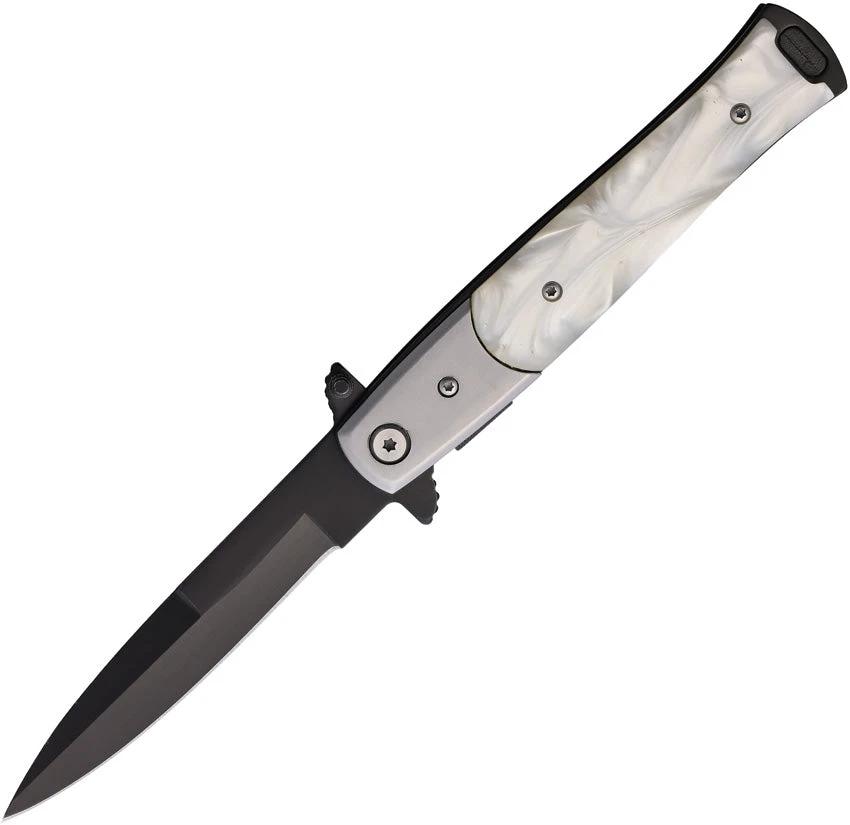 S-TEC Stiletto Style Linerlock Pearl T27107SL-3 by S-TEC