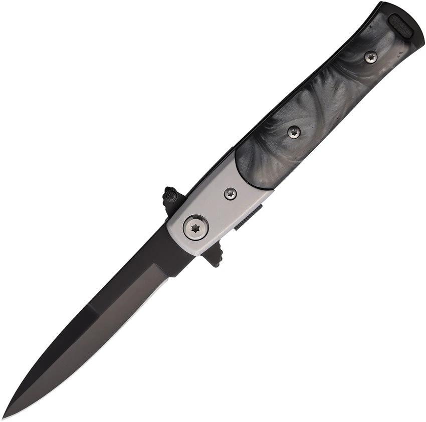 S-TEC Stiletto Style Linerlock Black T27108BK-1 by S-TEC