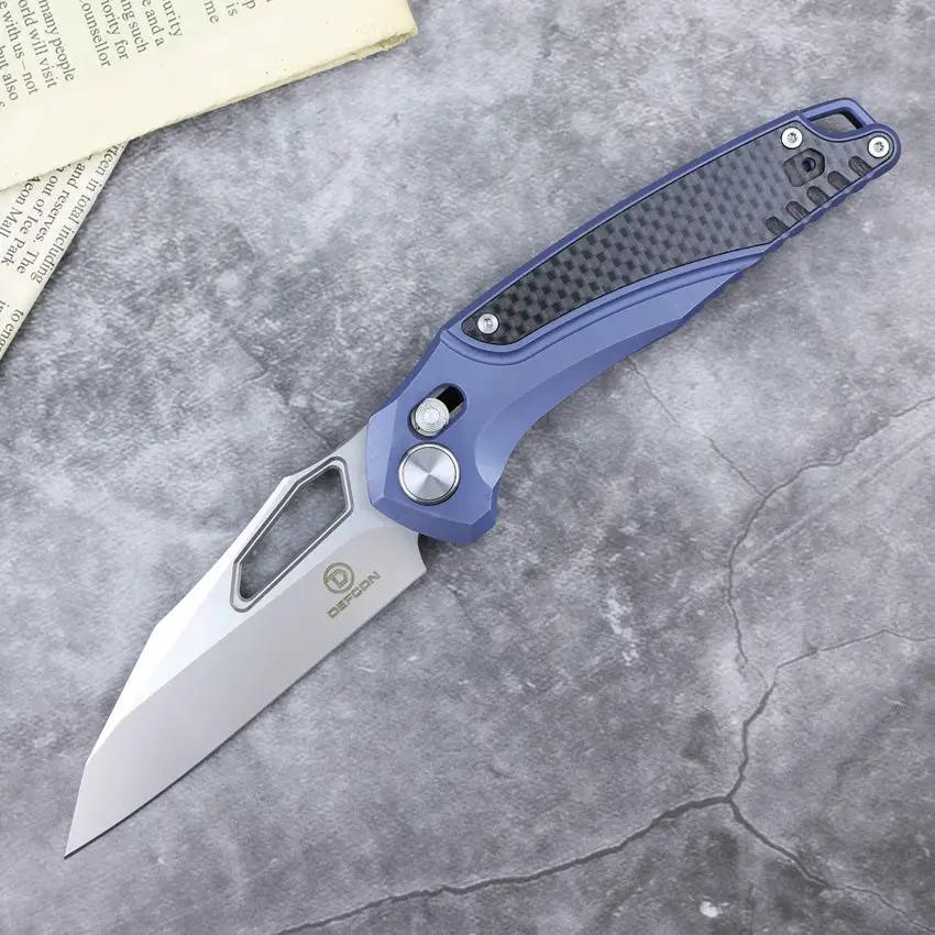 Defcon Recon Axis Lock Knife - Satin Bohler M390 Blade With Blue Anodized Titanium Handle by Defcon
