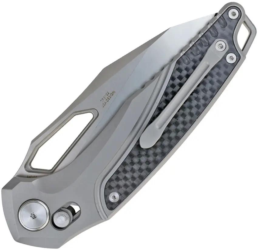 Defcon Recon Axis Lock Folding Knife - Gray Titanium Handle With Carbon Fiber Inlay, M390 Satin Blade by Defcon