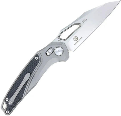 Defcon Recon Axis Lock Folding Knife - Gray Titanium Handle With Carbon Fiber Inlay, M390 Satin Blade by Defcon