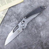 Defcon Recon Axis Lock Folding Knife - Gray Titanium Handle With Carbon Fiber Inlay, M390 Satin Blade by Defcon