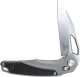 Defcon Recon Axis Lock Folding Knife - Gray Titanium Handle With Carbon Fiber Inlay, M390 Satin Blade by Defcon
