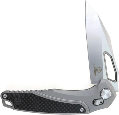 Defcon Recon Axis Lock Folding Knife - Gray Titanium Handle With Carbon Fiber Inlay, M390 Satin Blade by Defcon