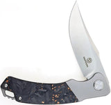 Defcon Condor Framelock Copper Foil TF9400 - Gray Titanium Handle With Copper Foil Carbon Fiber Inlay by Defcon