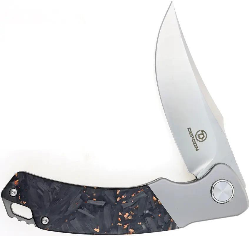 Defcon Condor Framelock Copper Foil TF9400 - Gray Titanium Handle With Copper Foil Carbon Fiber Inlay by Defcon
