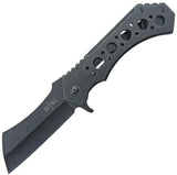 S TEC Framelock Cleaver TS004L 7 Inch Closed 5 Inch Premium 440 Stainless Blade with Extended Tang and Pocket Clip EDC by S-TEC