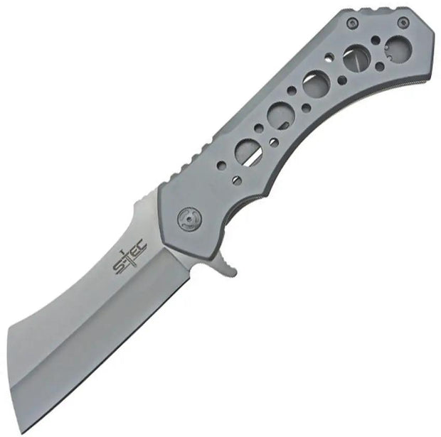 S-TEC Framelock Cleaver TS004SLL Folding Knife With 5 Inch Cleaver Blade For Outdoor Professionals by S-TEC