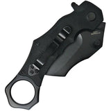 S TEC Karamabit Linerlock TS005 Karambit Knife Black G10 Handle Thumb Stud Ring 5.25 Closed For Tactical Enthusiasts by S-TEC