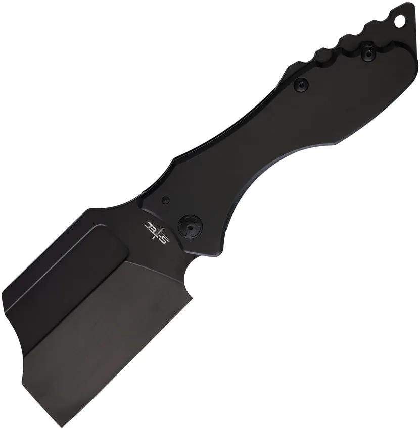 S TEC Cleaver Framelock Knife TS020BK Black Six And A Half Inch Closed Four Inch Blade For EDC Enthusiasts by S-TEC
