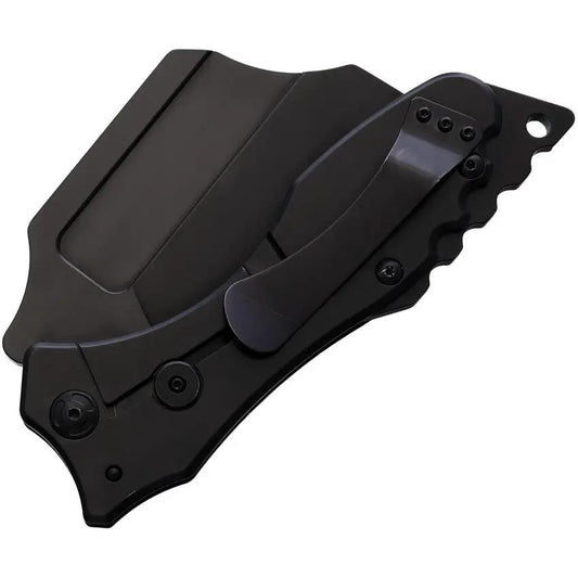 S TEC Cleaver Framelock Knife TS020BK Black Six And A Half Inch Closed Four Inch Blade For EDC Enthusiasts by S-TEC