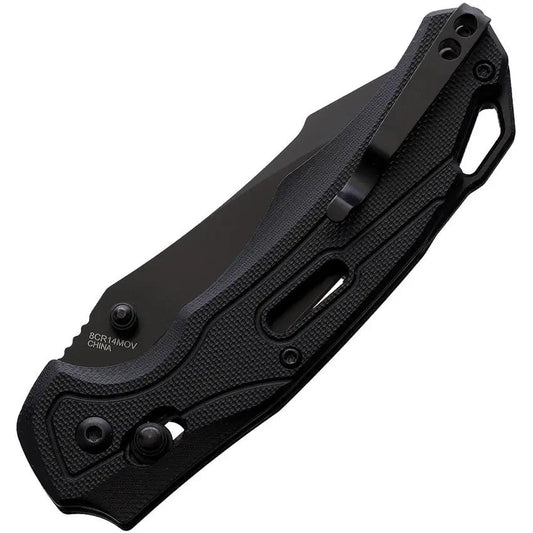 S-TEC Rapid Lock Black G10 Folding Knife TS034 For EDC Enthusiasts With Thumb Stud Pocket Clip Tanto Blade by S-TEC