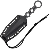 S-TEC Tactical Throwing Knife TS200BK 9in One-Piece 2.5in Double Edge Blade Finger Ring Black for Outdoor Survivalists by S-TEC
