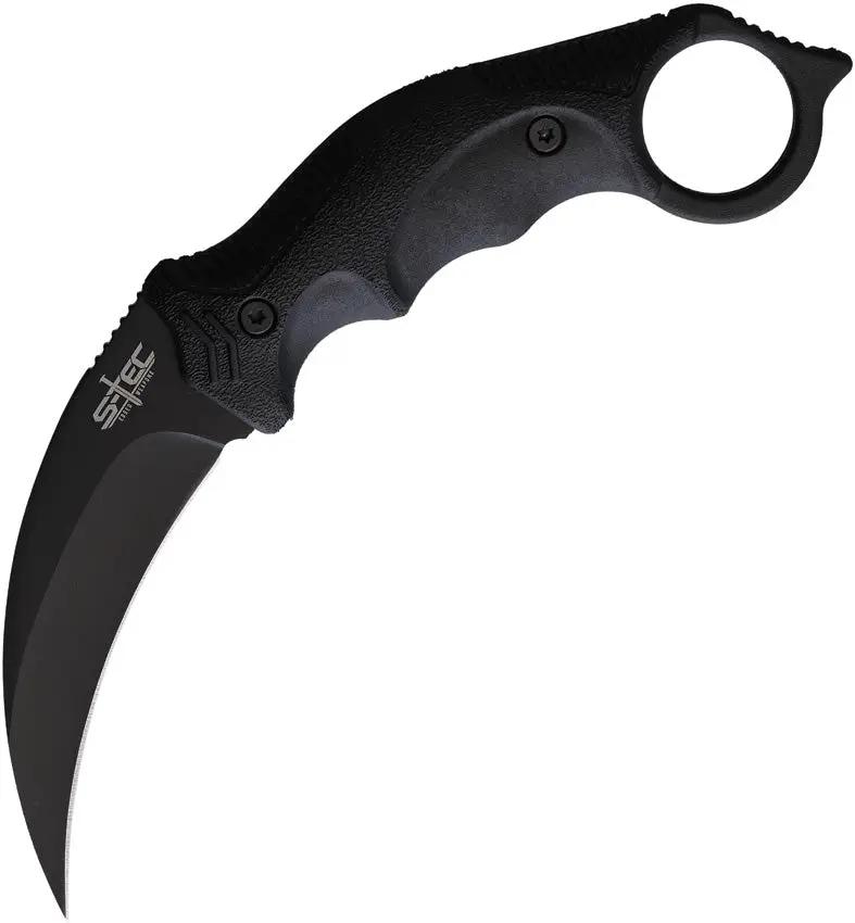 S-TEC Karambit Fixed Blade TS201BK Tactical Knife With Glass Breaker And Finger Ring For EDC Enthusiasts by S-TEC