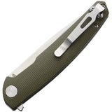 S-TEC TS500GN Linerlock Knife For EDC Green G10 Handle Satin 14C28N Blade Extended Tang Pocket Clip by S-TEC