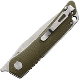 S-TEC Linerlock TS501GN Green G10 EDC Knife With 5in Closed And 3.5in Satin 14C28N Blade Extended Tang Pocket Clip by S-TEC