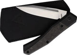 Suprlativ Infidel Slip Joint Black Titanium Handle Satin CPM-M4 Blade Leather Pouch Included - Camo Fat Carbon Inlay by Suprlativ
