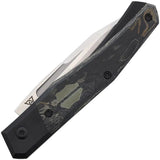 Suprlativ Infidel Slip Joint Black Micarta - CPM M4 Blade, Black Titanium Handle, Canvas Micarta Inlay by Suprlativ
