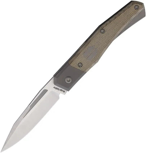 Suprlativ Infidel Slip Joint Grn Micarta SUP015 GREEN CANVAS by Suprlativ
