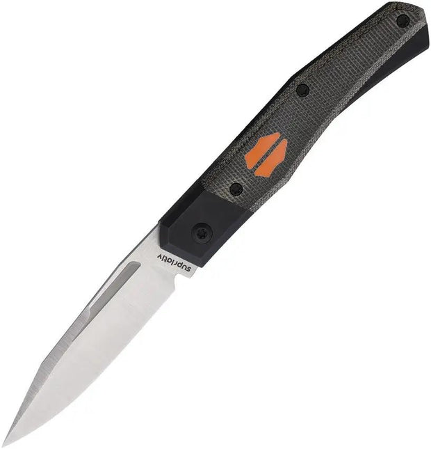 Suprlativ Infidel Slip Joint Blk Micarta BLACK CAMVAS ORANGE G10 by Suprlativ