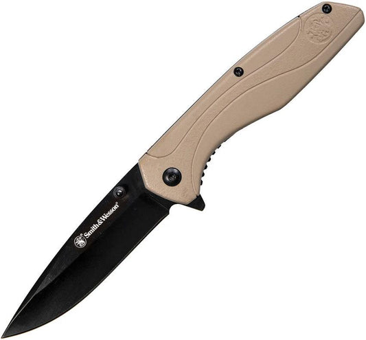 Smith & Wesson Linerlock Tan 1084312 by Smith & Wesson