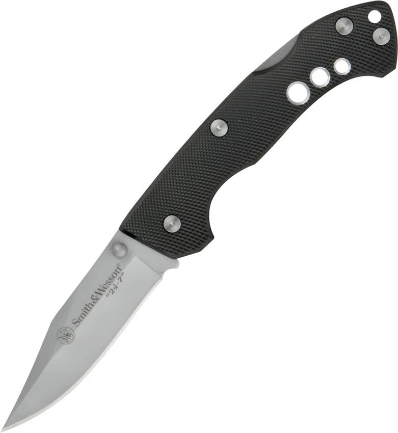 Smith And Wesson 24-7 CK109 Folding Knife 4 3/8 Inch Lockback With Stainless Clip Blade For EDC by Smith & Wesson